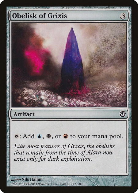 Obelisk of Grixis - Duel Decks: Ajani vs. Nicol Bolas Magic: The Gathering trading card