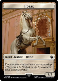 Horse // Cyberman Double-Sided Token - Universes Beyond: Doctor Who (WHO) #4 // 24 - Token Magic: The Gathering Trading Card