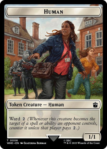 Human (0006) // Beast Double-Sided Token - Universes Beyond: Doctor Who Magic: The Gathering trading card
