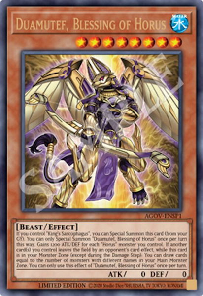 Duamutef, Blessing of Horus (AGOV-ENSP1) - Age of Overlord YuGiOh trading card