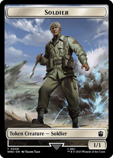 Soldier // Treasure (0030) Double-Sided Token - Universes Beyond: Doctor Who Magic: The Gathering trading card