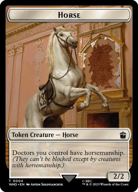 Horse // Soldier Double-Sided Token - Universes Beyond: Doctor Who Magic: The Gathering trading card