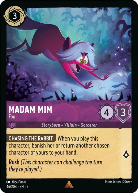 Madam Mim - Fox - Rise of the Floodborn Disney Lorcana trading card