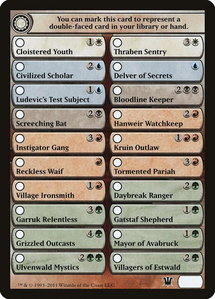 Checklist Card - Innistrad - Innistrad (ISD) #13 - Token Magic: The Gathering Trading Card