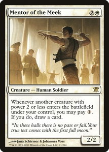 Mentor of the Meek - Innistrad (ISD) #21 - Rare Magic: The Gathering Trading Card