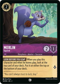 Merlin - Squirrel - Rise of the Floodborn (2) #54/204 - Common Disney Lorcana Trading Card