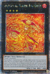 Infernal Flame Banshee (Quarter Century Secret Rare) - Age of Overlord (AGOV) #AGOV-EN043 - Quarter Century Secret Rare YuGiOh Trading Card