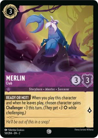 Merlin - Crab - Rise of the Floodborn (2) #50/204 - Common Disney Lorcana Trading Card