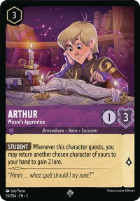Arthur - Wizard's Apprentice - Rise of the Floodborn (2) #35/204 - Super Rare Disney Lorcana Trading Card