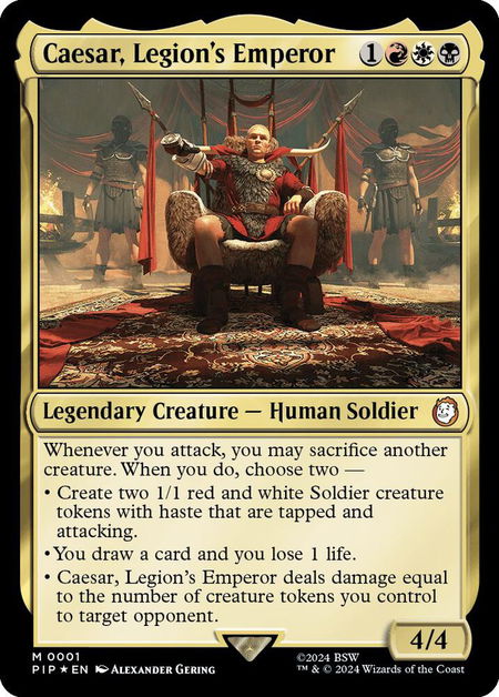Caesar, Legion's Emperor - Universes Beyond: Fallout Magic: The Gathering trading card
