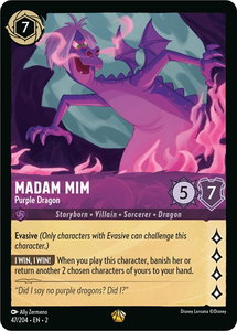 Madam Mim - Purple Dragon - Rise of the Floodborn (2) #47/204 - Legendary Disney Lorcana Trading Card