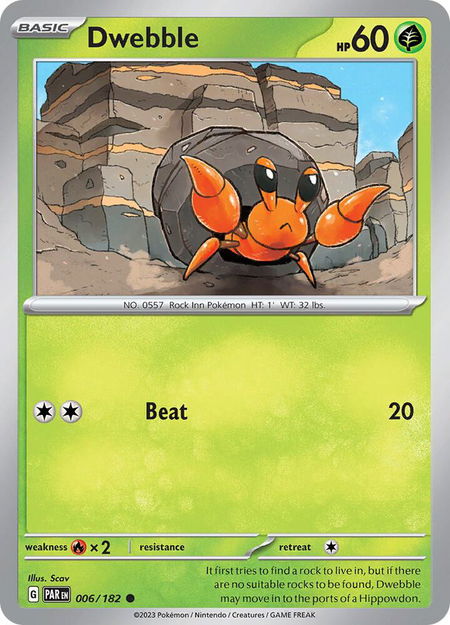 Dwebble - SV04: Paradox Rift Pokémon trading card