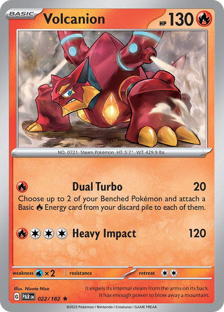 Volcanion - SV04: Paradox Rift Pokémon trading card