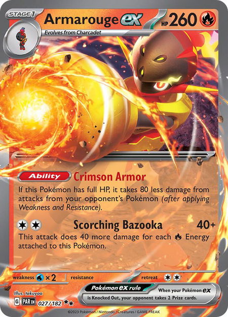 Armarouge ex - SV04: Paradox Rift Pokémon trading card