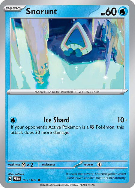 Snorunt - 037/182 - SV04: Paradox Rift Pokémon trading card