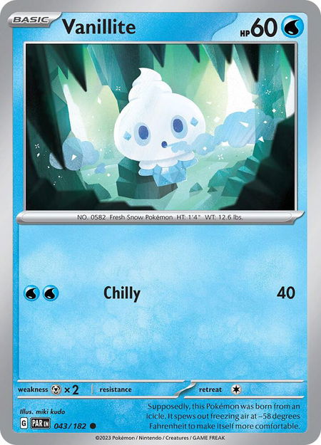 Vanillite - SV04: Paradox Rift Pokémon trading card