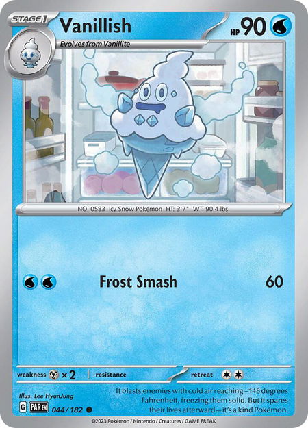 Vanillish - 044/182 - SV04: Paradox Rift Pokémon trading card