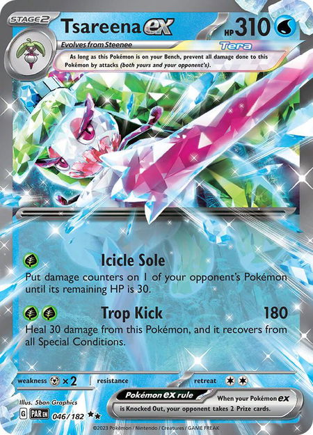 Tsareena ex - 046/182 - SV04: Paradox Rift Pokémon trading card