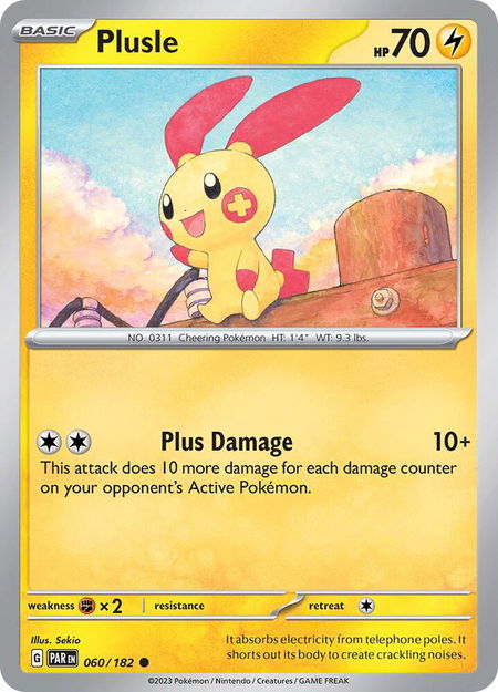 Plusle - 060/182 - SV04: Paradox Rift Pokémon trading card