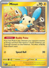 Minun - 061/182 - SV04: Paradox Rift (PAR) #061/182 - Common Pokémon Trading Card