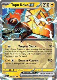 Tapu Koko ex - 068/182 - SV04: Paradox Rift (PAR) #068/182 - Double Rare Pokémon Trading Card