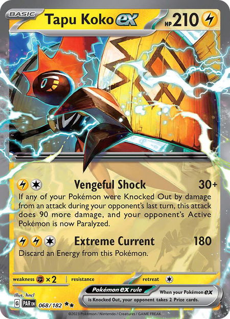 Tapu Koko ex - 068/182 - SV04: Paradox Rift Pokémon trading card