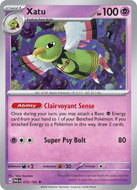 Xatu - SV04: Paradox Rift (PAR) #072/182 - Rare Pokémon Trading Card