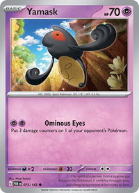 Yamask - SV04: Paradox Rift (PAR) #075/182 - Common Pokémon Trading Card