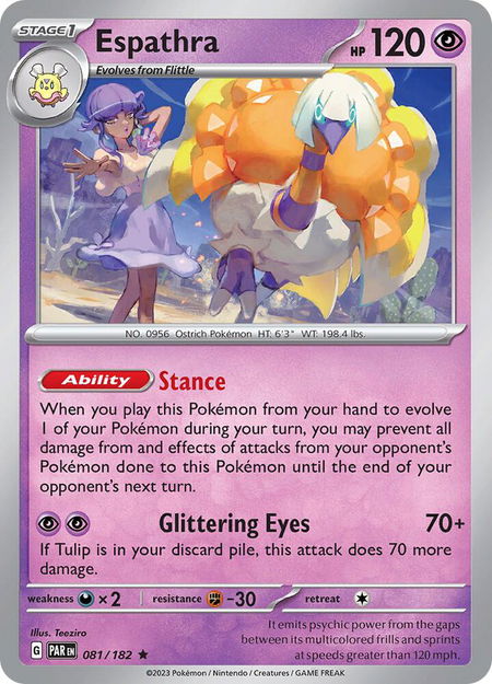 Espathra - 081/182 - SV04: Paradox Rift Pokémon trading card