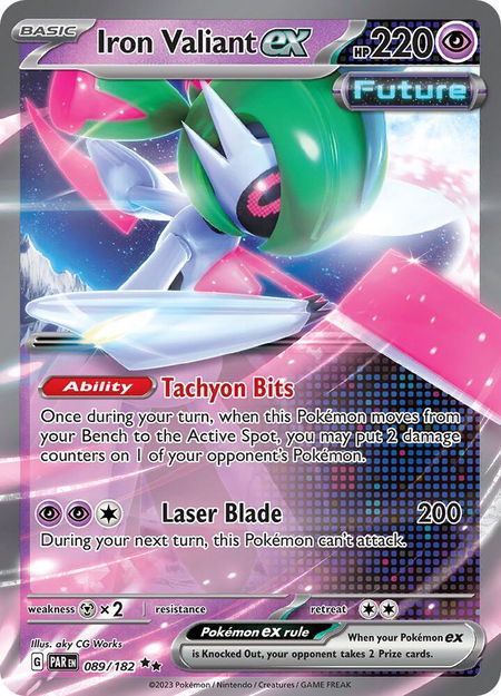 Iron Valiant ex - 089/182 - SV04: Paradox Rift Pokémon trading card