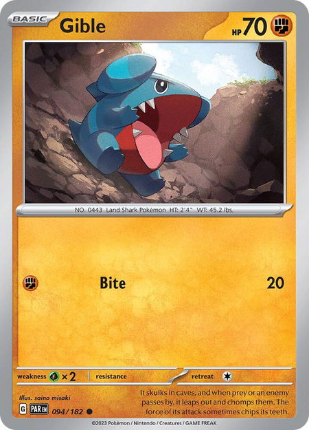 Gible - SV04: Paradox Rift Pokémon trading card