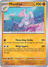 Mienshao - 097/182 - SV04: Paradox Rift (PAR) #097/182 - Uncommon Pokémon Trading Card