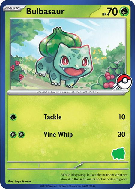 Bulbasaur (Blue Border) - My First Battle Pokémon trading card