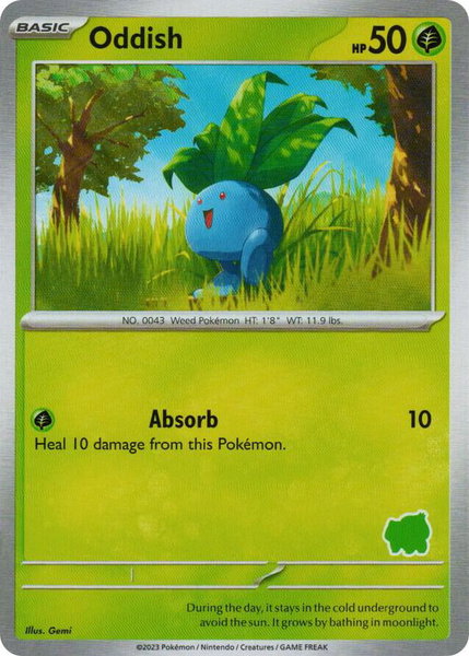 Oddish trading card from My First Battle Oddish - My First Battle Pokémon trading card