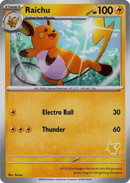 Raichu trading card from My First Battle Raichu - My First Battle Pokémon trading card
