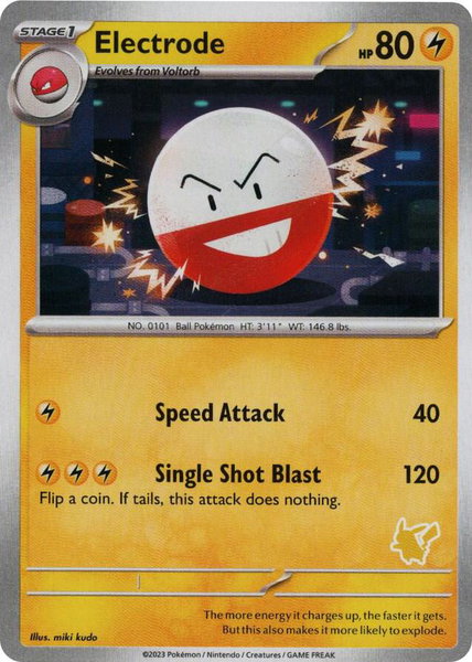 Electrode trading card from My First Battle Electrode - My First Battle Pokémon trading card
