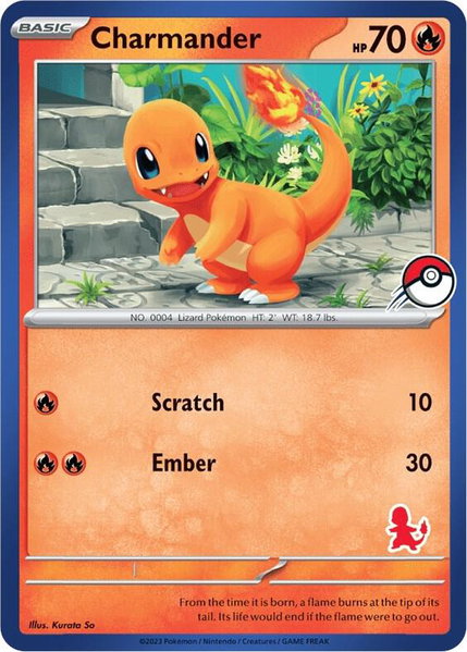 Charmander (Blue Border) trading card from My First Battle Charmander (Blue Border) - My First Battle Pokémon trading card