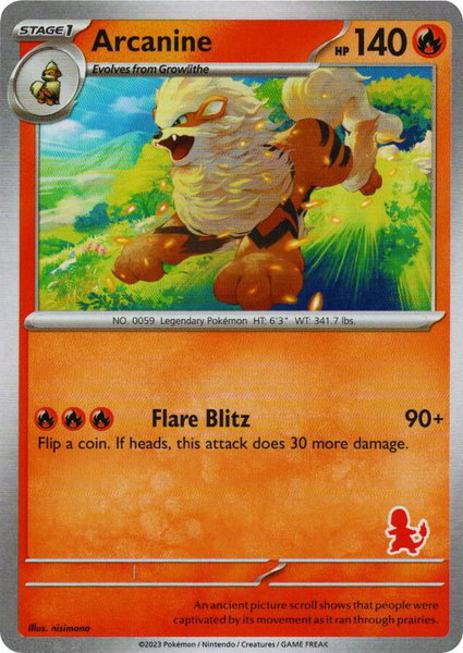 Arcanine trading card from My First Battle Arcanine - My First Battle Pokémon trading card