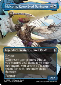 Malcolm, Keen-Eyed Navigator (Borderless) - Special Guests (SPG) #2 - Uncommon Magic: The Gathering Trading Card