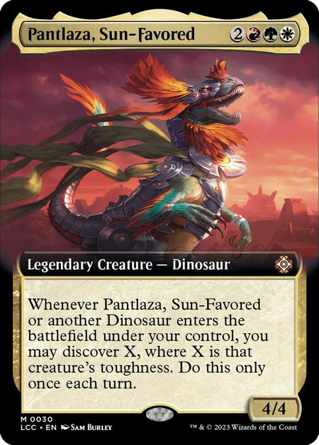 Pantlaza, Sun-Favored (Extended Art) - Commander: The Lost Caverns of Ixalan Magic: The Gathering trading card