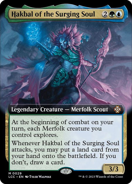 Hakbal of the Surging Soul (Extended Art) - Commander: The Lost Caverns of Ixalan Magic: The Gathering trading card