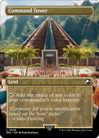 Command Tower (Borderless) - Universes Beyond: Jurassic World Collection (REX) #26 - Land Magic: The Gathering Trading Card