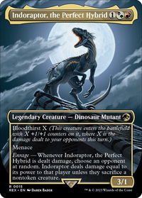 Indoraptor, the Perfect Hybrid (Borderless) - Universes Beyond: Jurassic World Collection (REX) #15 - Rare Magic: The Gathering Trading Card