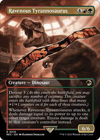 Ravenous Tyrannosaurus (Borderless) - Universes Beyond: Jurassic World Collection (REX) #18 - Rare Magic: The Gathering Trading Card