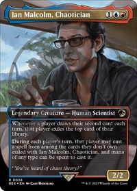 Ian Malcolm, Chaotician (Borderless) (Emblem) - Universes Beyond: Jurassic World Collection (REX) #38 - Rare Magic: The Gathering Trading Card