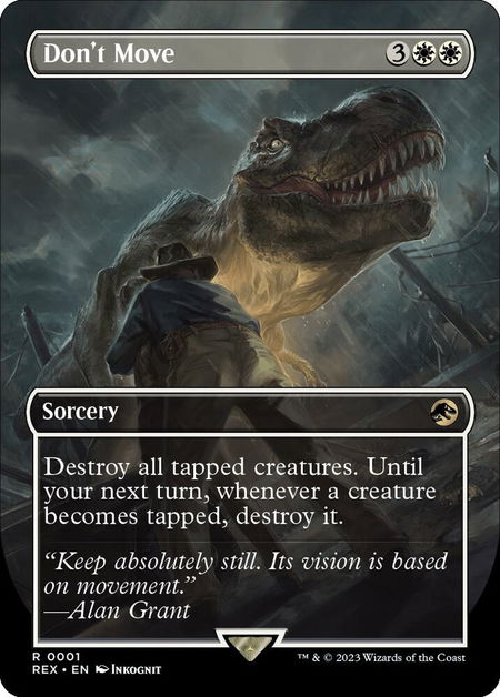Don't Move (Borderless) - Universes Beyond: Jurassic World Collection Magic: The Gathering trading card