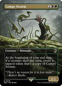 Compy Swarm (Borderless) - Universes Beyond: Jurassic World Collection (REX) #9 - Rare Magic: The Gathering Trading Card