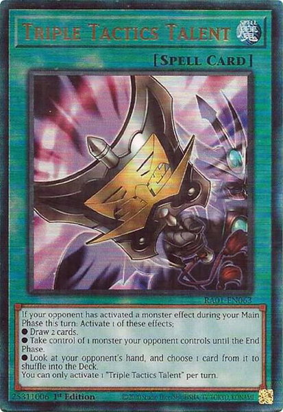 Triple Tactics Talent (PUR) trading card from 25th Anniversary Rarity Collection Triple Tactics Talent (PUR) - 25th Anniversary Rarity Collection YuGiOh trading card