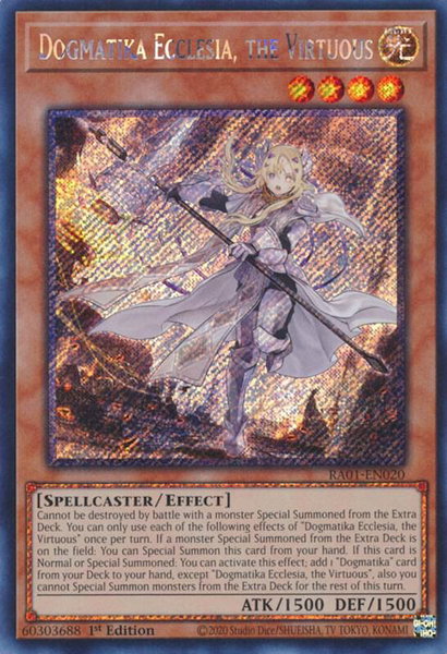 Dogmatika Ecclesia, the Virtuous (Platinum Secret Rare) - 25th Anniversary Rarity Collection YuGiOh trading card