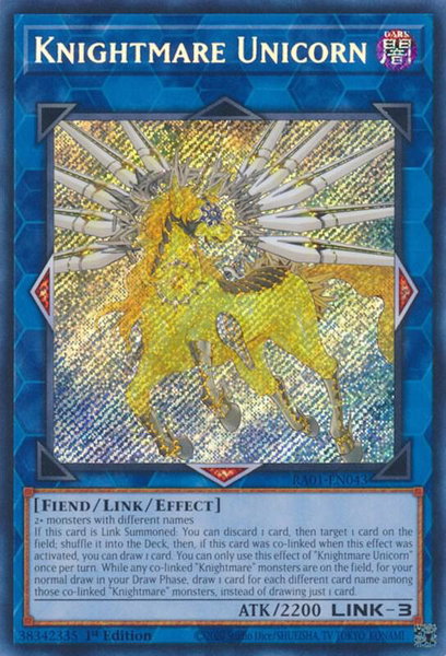 Knightmare Unicorn (Secret Rare) trading card from 25th Anniversary Rarity Collection Knightmare Unicorn (Secret Rare) - 25th Anniversary Rarity Collection YuGiOh trading card